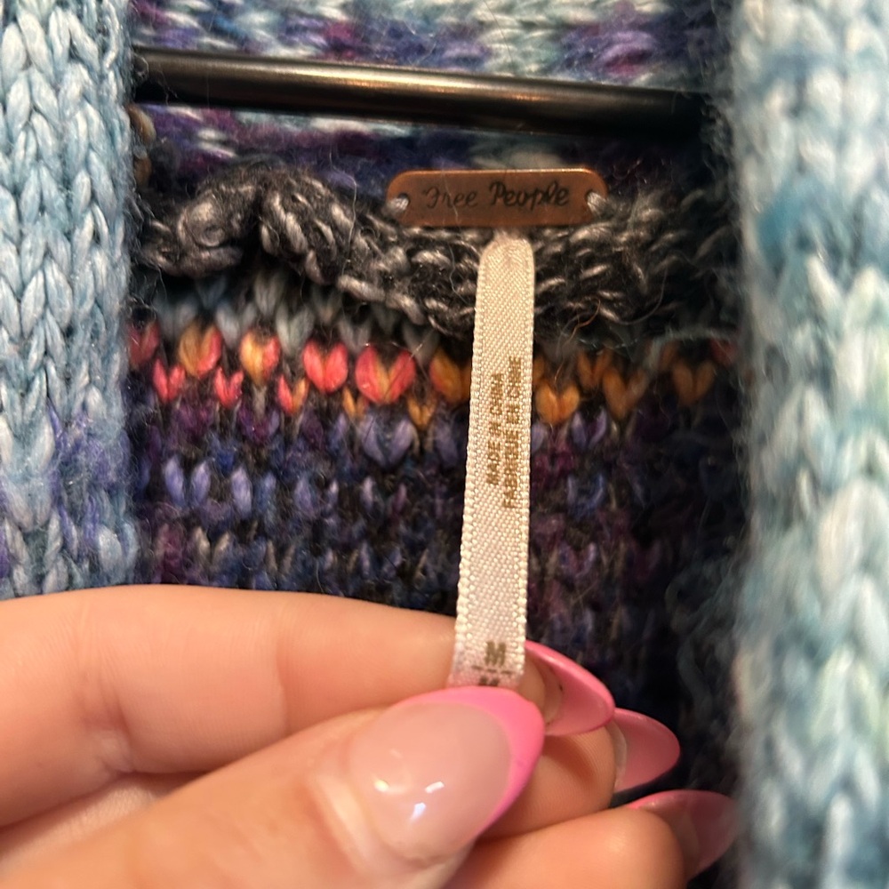 Free People Multicolor Patchwork Serape Fairisle … - image 3